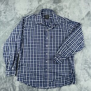 Texas Standard Long Sleeve Button Shirt Mens XL Blue Pattern Made In Texas USA